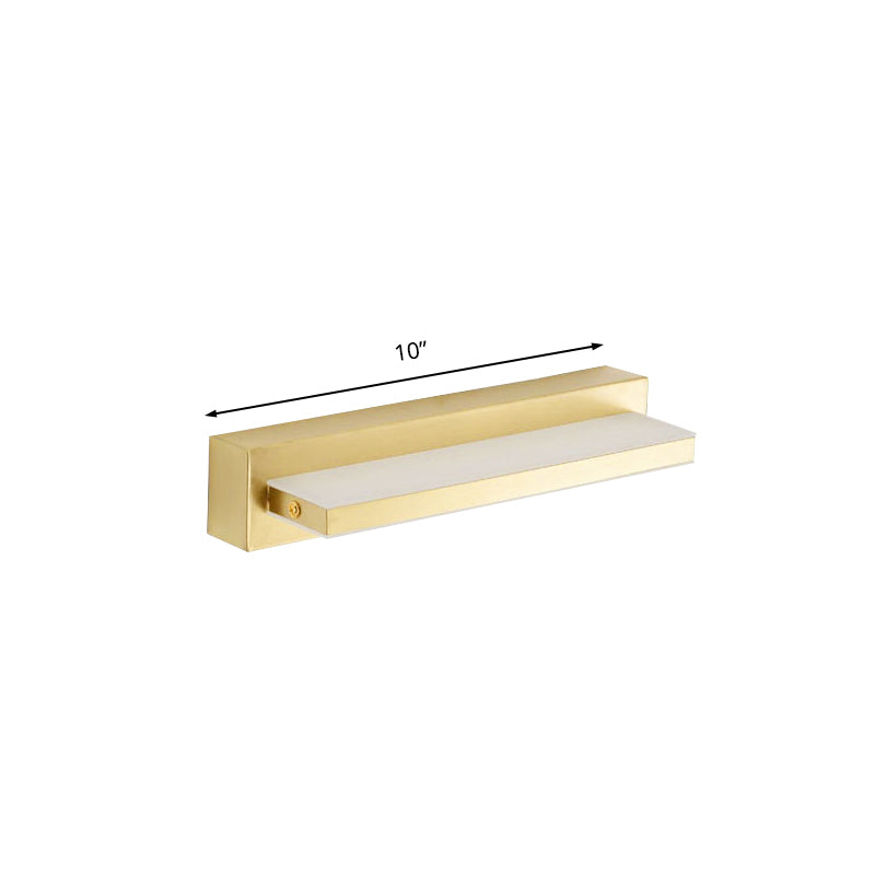 Modern Led Vanity Lighting With Yellow Acrylic Shade - Rectangular Wall Mount Light For Bedroom