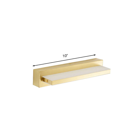 Modern Led Vanity Lighting With Yellow Acrylic Shade - Rectangular Wall Mount Light For Bedroom