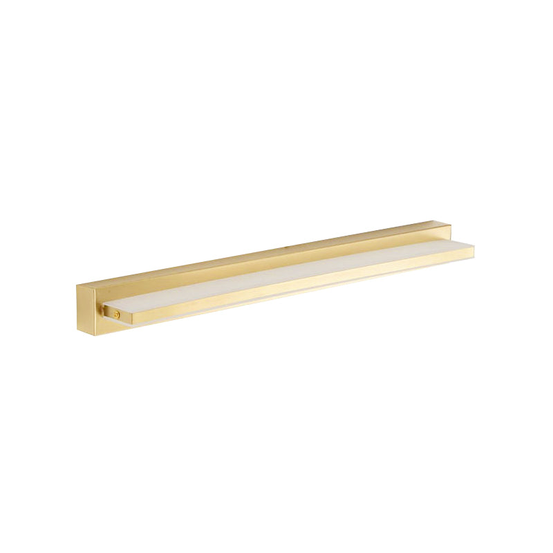 Modern Led Vanity Lighting With Yellow Acrylic Shade - Rectangular Wall Mount Light For Bedroom