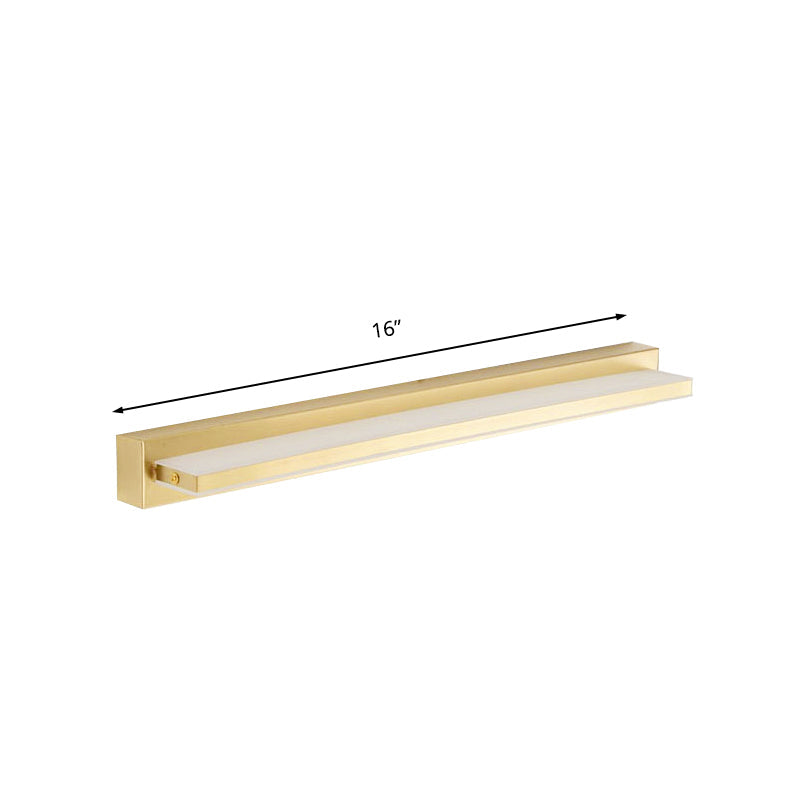 Modern Led Vanity Lighting With Yellow Acrylic Shade - Rectangular Wall Mount Light For Bedroom