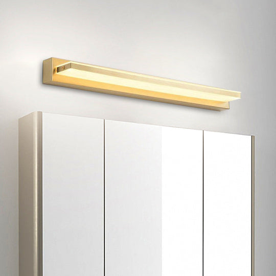 Modern Led Vanity Lighting With Yellow Acrylic Shade - Rectangular Wall Mount Light For Bedroom