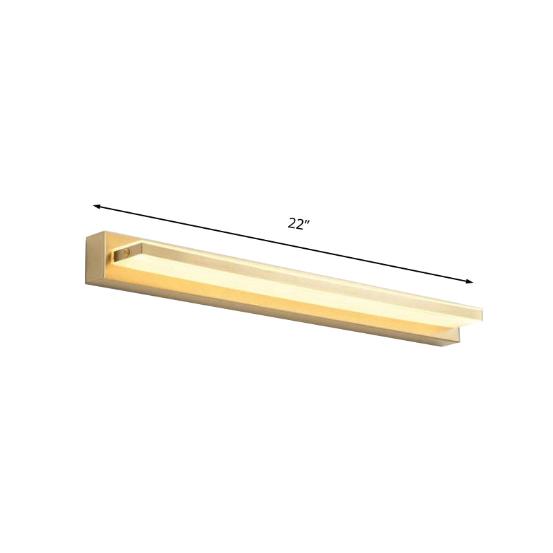 Modern Led Vanity Lighting With Yellow Acrylic Shade - Rectangular Wall Mount Light For Bedroom