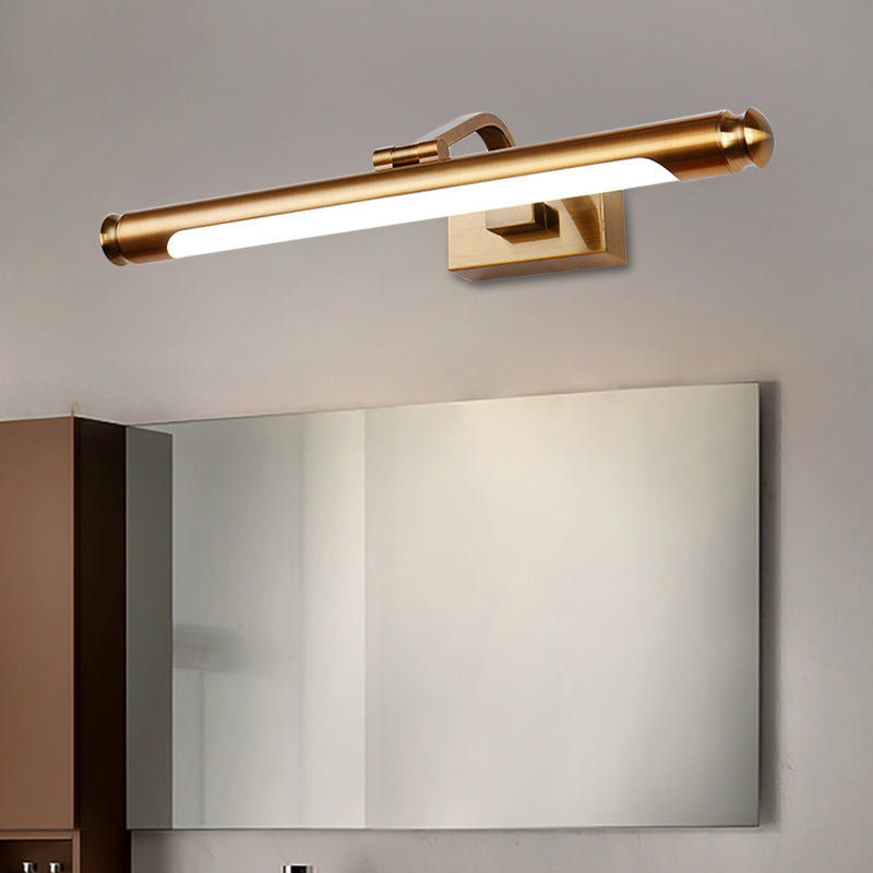 Contemporary Led Vanity Light In Gold Finish - Tubed Wall Sconce For Kitchen 20.5/26 W