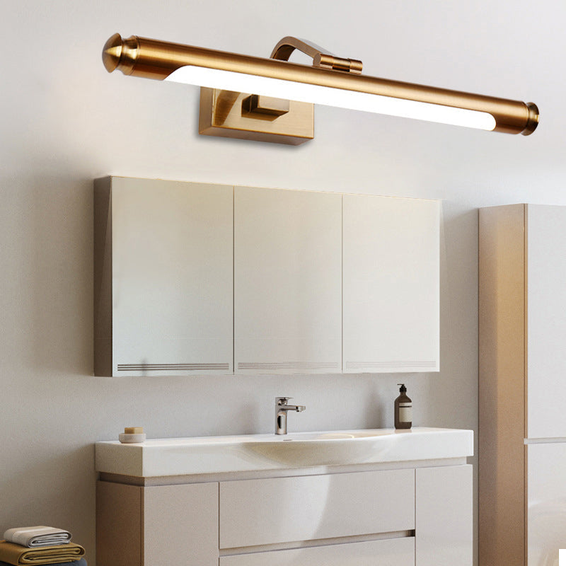 Contemporary Led Vanity Light In Gold Finish - Tubed Wall Sconce For Kitchen 20.5/26 W