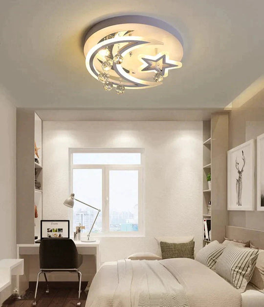 New Creative Bedroom Lamp Star Moon Led Ceiling