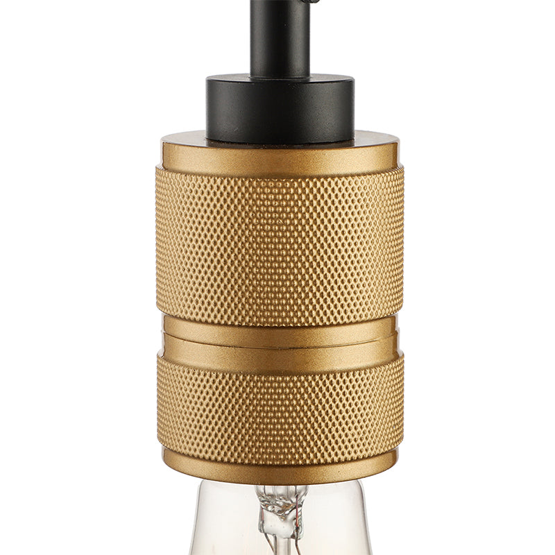 Open Bulb Retro Industrial Pendant Light - Gold, Adjustable Cord