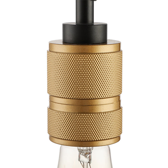 Open Bulb Retro Industrial Pendant Light - Gold, Adjustable Cord