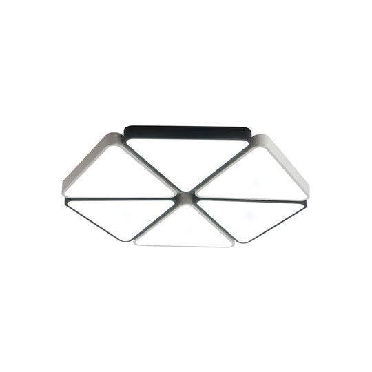 Hexagon Acrylic LED Ceiling Light Fixture - Contemporary Warm/White Light for Living Room, 19.5"/23.5" Wide