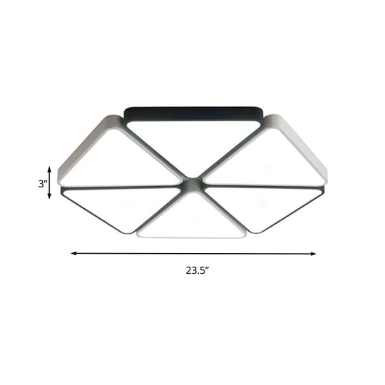 Hexagon Acrylic LED Ceiling Light Fixture - Contemporary Warm/White Light for Living Room, 19.5"/23.5" Wide