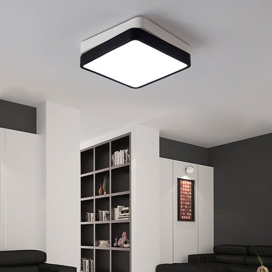 Nordic Metal LED Ceiling Light for Bedroom - Flush Mount, Warm/White, Square/Rectangular Shape, 11"/19"/35.5" Wide