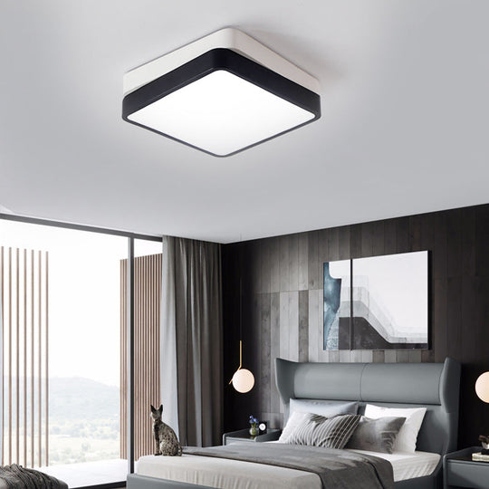 Nordic Metal LED Ceiling Light for Bedroom - Flush Mount, Warm/White, Square/Rectangular Shape, 11"/19"/35.5" Wide