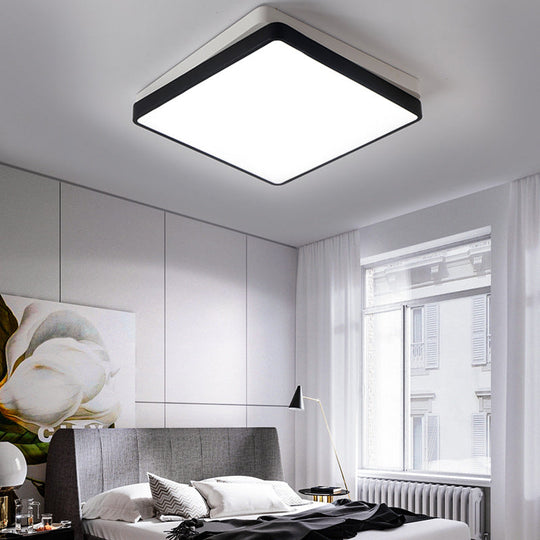 Nordic Metal LED Ceiling Light for Bedroom - Flush Mount, Warm/White, Square/Rectangular Shape, 11"/19"/35.5" Wide