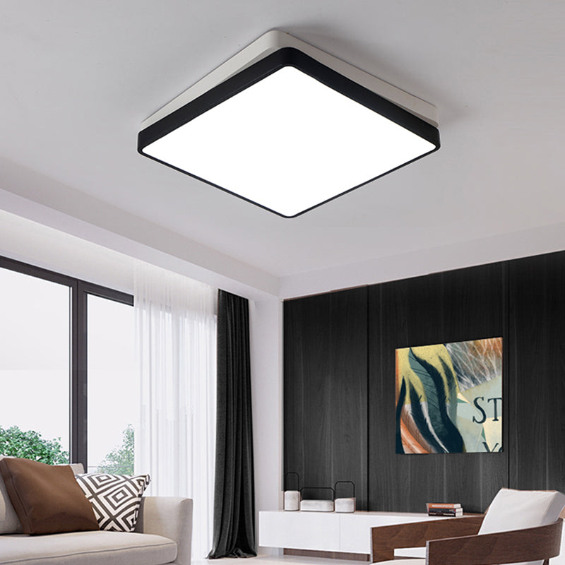 Nordic Metal LED Ceiling Light for Bedroom - Flush Mount, Warm/White, Square/Rectangular Shape, 11"/19"/35.5" Wide