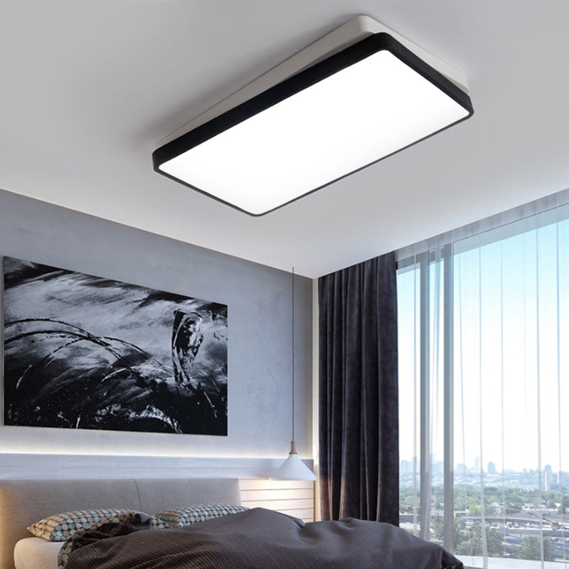 Nordic Metal LED Ceiling Light for Bedroom - Flush Mount, Warm/White, Square/Rectangular Shape, 11"/19"/35.5" Wide