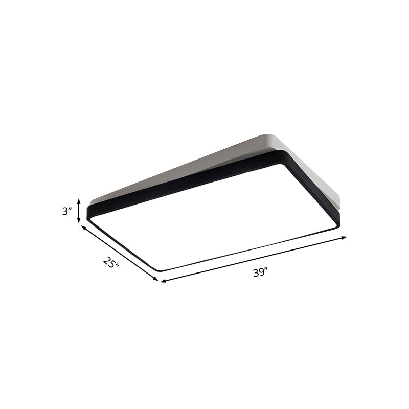 Nordic Metal LED Ceiling Light for Bedroom - Flush Mount, Warm/White, Square/Rectangular Shape, 11"/19"/35.5" Wide