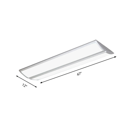 Silver LED Bedroom Flush Light Fixture