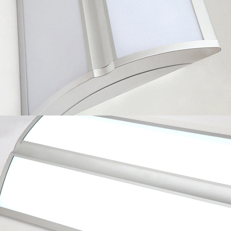 Silver LED Bedroom Flush Light Fixture