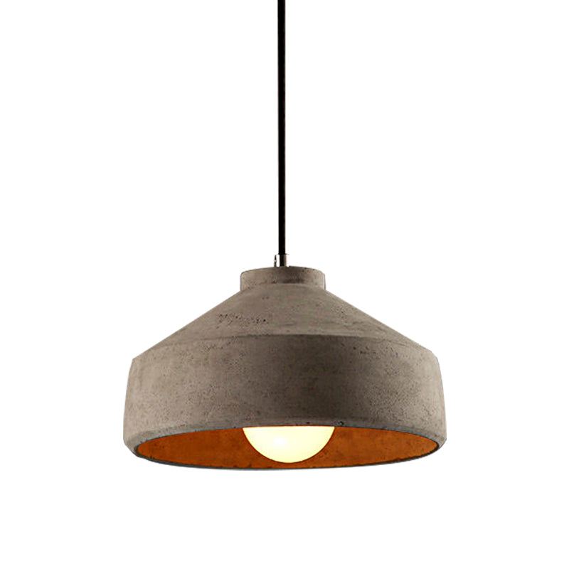 Adjustable Cord Industrial Pendant Lighting In Grey - 6.5/8.5/10.5 Diameter Barn/Cylinder/Dome Shape