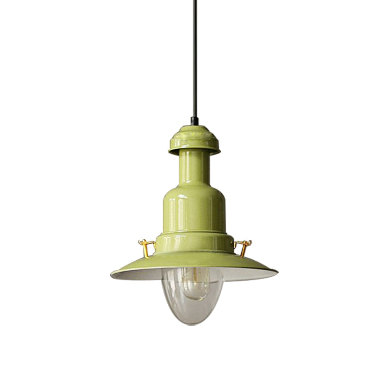 Industrial Stylish Saucer Ceiling Pendant Light In Blue/Sky Blue/Yellow For Living Room