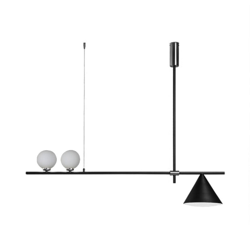 Contemporary Black/Gold Metal Linear Chandelier - Triple Light Ideal For Islands