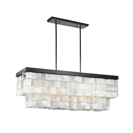 Modern Led Shell Black Island Light Fixture For Living Room