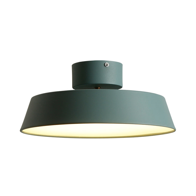 Modern Barn Semi Mount Lighting: Rotatable Ceiling Light Fixture With White/Green Acrylic Diffuser