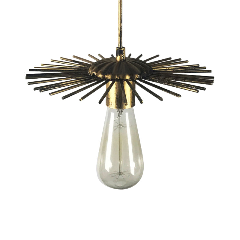 Farmhouse Open Bulb Pendant Light with Sputnik Design - Antique Brass/Weathered Copper