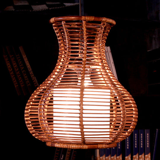 Japanese Rattan Hanging Pendant Light For Restaurant Or Cafe