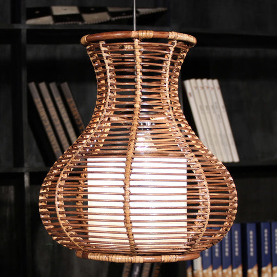 Japanese Rattan Hanging Pendant Light For Restaurant Or Cafe