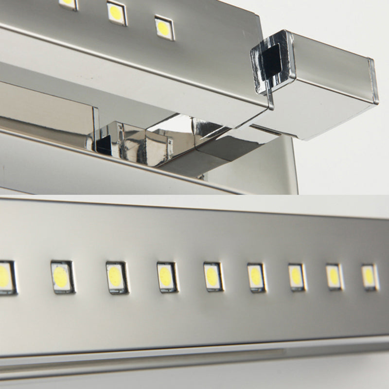 Modern Rotatable Stainless Steel Led Vanity Sconce Light - 18.5/24 Chrome Warm/White Lighting