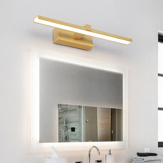 Modern Nordic Led Wall Lamp For Stylish Bathroom Vanity - White/Wood 16/19.5 Wide