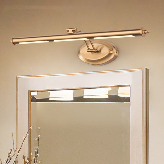 Modern Metallic Led Vanity Mirror Light For Bathroom - Gold Sconce Fixture (18/21.5/29.5)