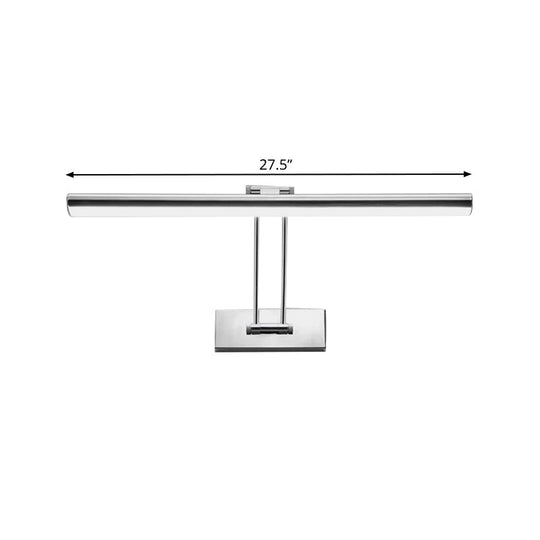 Led Stainless Steel Linear Vanity Fixture - Contemporary 16/21.5 Dia Wall Mounted Light For Bathroom