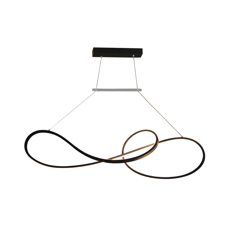 Nordic Style Metal Twisted Line Pendant Chandelier - Black/White/Gold - LED - Dining Room Lighting - Warm/White Light