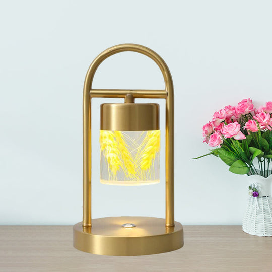 Nusakan - Simplicity Clear Glass LED Desk Light with U-Shaped Metal Frame - Gold