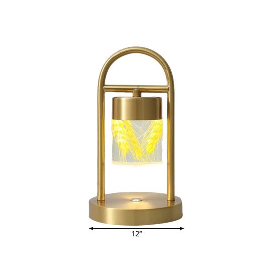 Nusakan - Simplicity Clear Glass LED Desk Light with U-Shaped Metal Frame - Gold