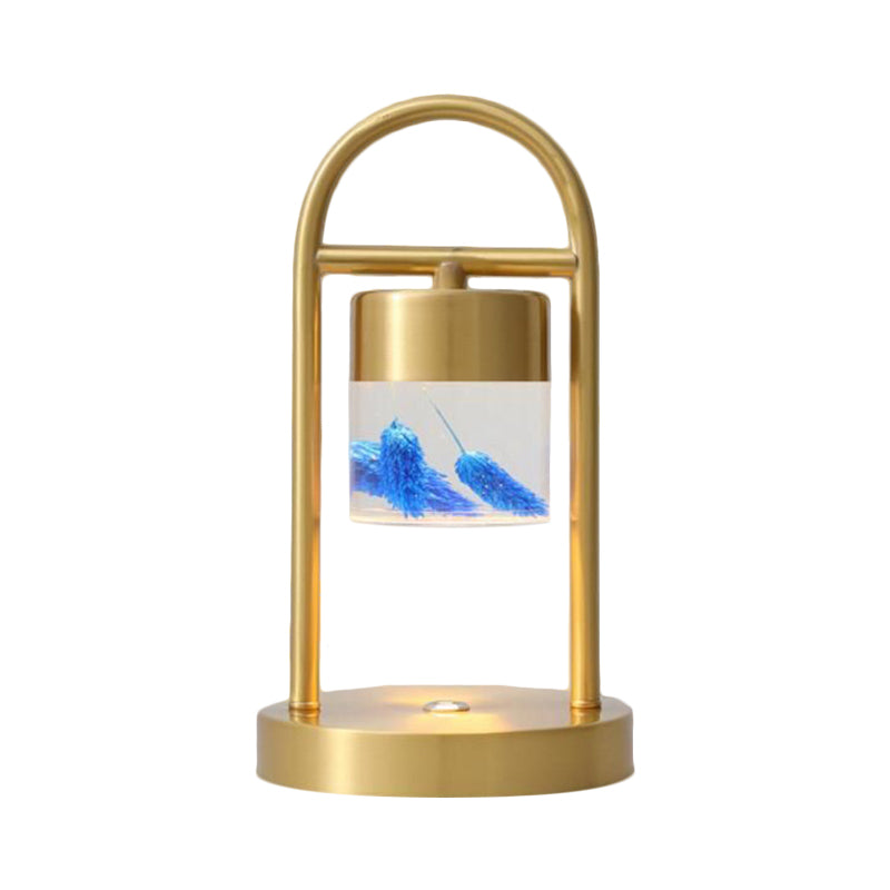 Nusakan - Simplicity Clear Glass LED Desk Light with U-Shaped Metal Frame - Gold