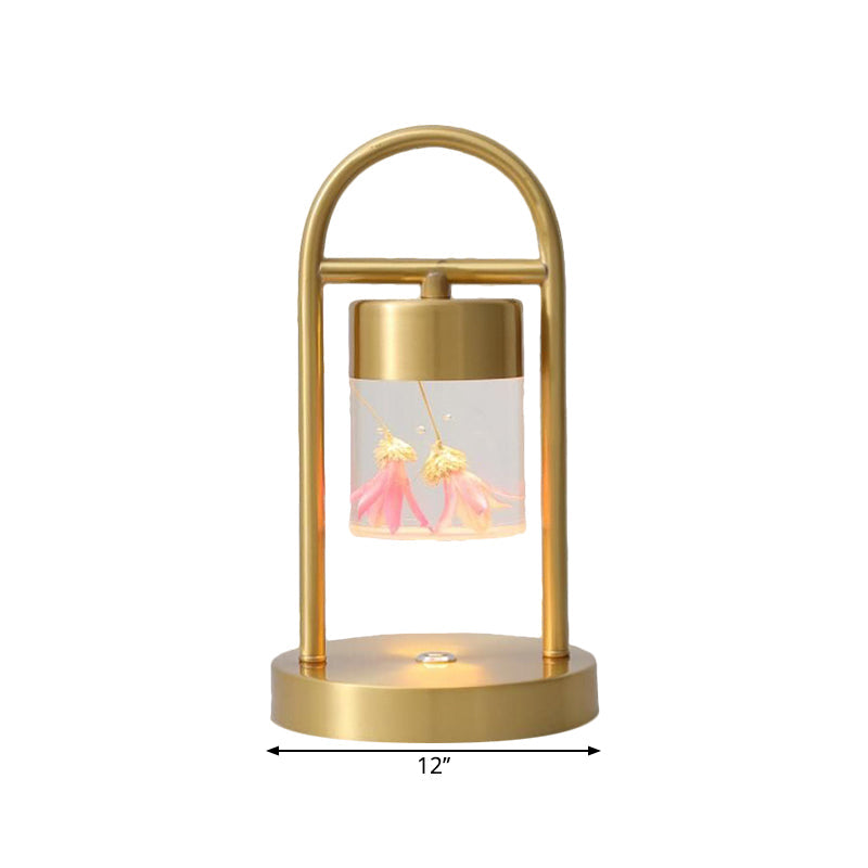 Nusakan - Simplicity Clear Glass LED Desk Light with U-Shaped Metal Frame - Gold