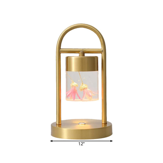 Nusakan - Simplicity Clear Glass LED Desk Light with U-Shaped Metal Frame - Gold