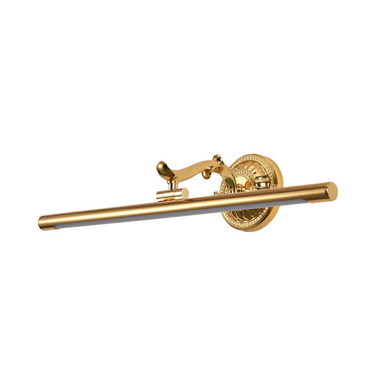 Modernist Style Led Vanity Wall Light In Linear Metallic Design 16/21.5 Width Brass/Gold Finish