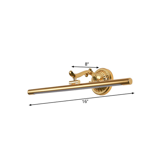 Modernist Style Led Vanity Wall Light In Linear Metallic Design 16/21.5 Width Brass/Gold Finish