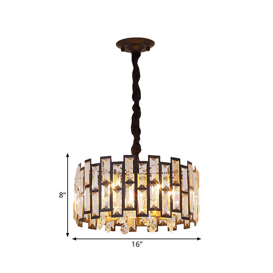 Modern Gold Round Crystal Ceiling Chandelier - 6/5 Lights, Bedroom Hanging Lamp, 19.5"/16" Wide