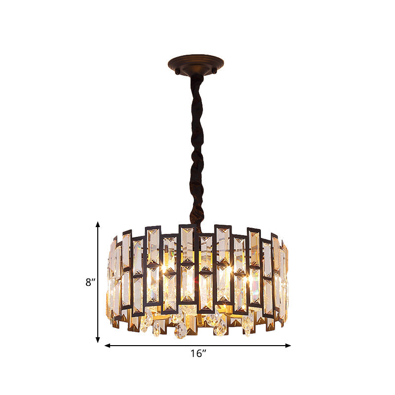 Crystal-Encrusted Modern Gold Chandelier For Bedroom - 6/5 Lights 19.5/16 Wide