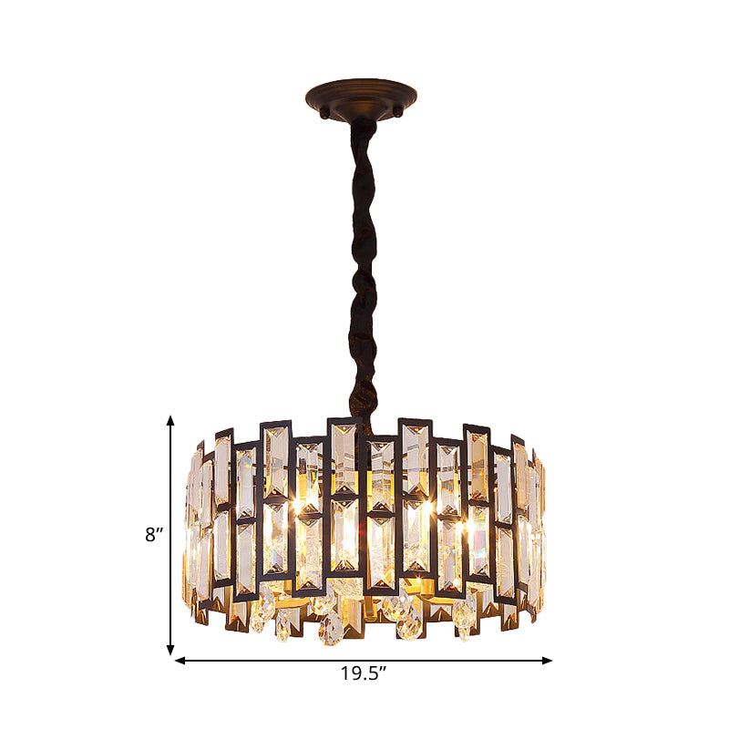 Crystal-Encrusted Modern Gold Chandelier For Bedroom - 6/5 Lights 19.5/16 Wide