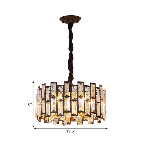 Crystal-Encrusted Modern Gold Chandelier For Bedroom - 6/5 Lights 19.5/16 Wide