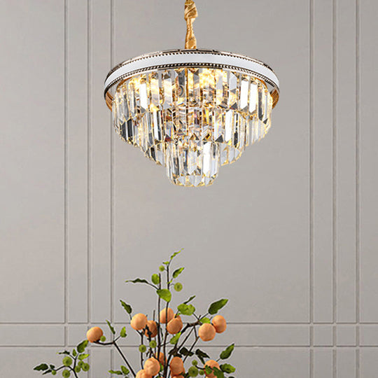 Modern Clear Crystal Prism Chandelier 16/6 Lights Tapered Hanging Pendant Lamp 31.5/18.5 Wide / 18.5