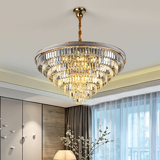 Modern Clear Crystal Prism Chandelier 16/6 Lights Tapered Hanging Pendant Lamp 31.5/18.5 Wide