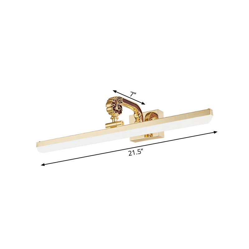 16/21.5 Modern Led Vanity Lighting - Ultra-Thin Golden Metal & Acrylic Wall Mounted Light