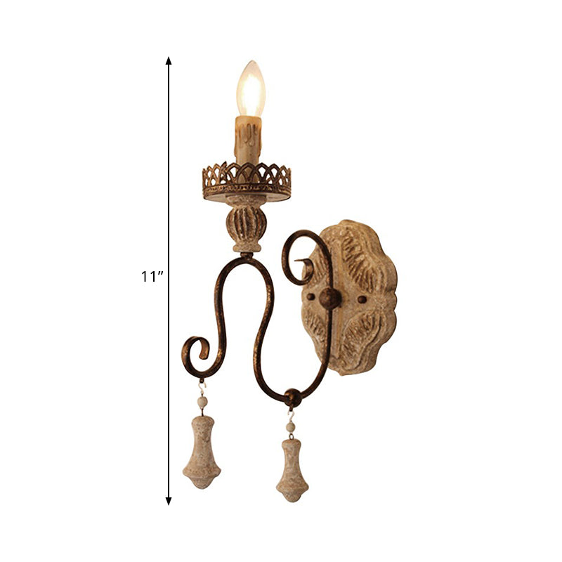 Antiqued Bronze Candle-Style Wall Lamp - Perfect For Bedroom Lighting