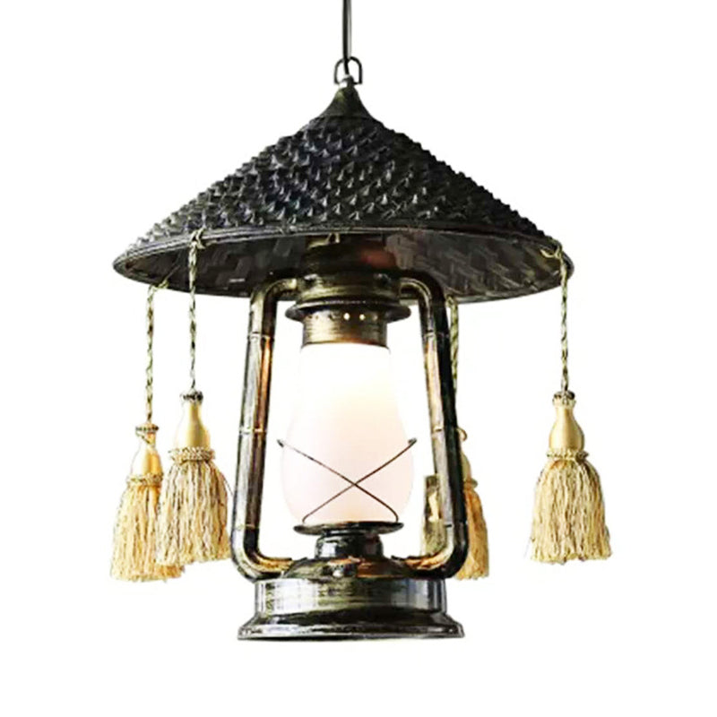 Bronze Lantern Shaped Pendant Light With Coastal Charm